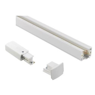 Stromschiene 1 Meter mit Endeinspeisung und Endkappe