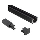 Stromschiene 1 Meter mit Endeinspeisung und Endkappe