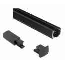 Stromschiene 1 Meter mit Endeinspeisung und Endkappe schwarz-DALI