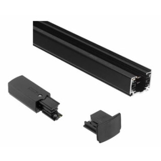 Stromschiene 2 Meter mit Endeinspeisung und Endkappe weiss-on/off