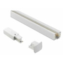 Stromschiene 2 Meter mit Endeinspeisung und Endkappe weiss-on/off