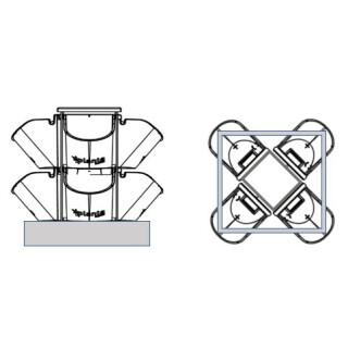 System GPL08 - 8 PlantaNova incl. Innenrahmen & Kunststoffgefäß QU40/H13, strukturlack RAL