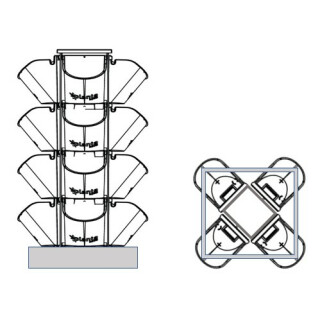 System GPL16 - 16 PlantaNova incl. Innenrahmen & Kunststoffgefäß QU40/H13, strukturlack RAL