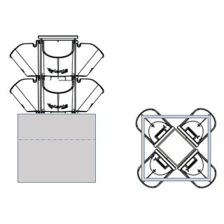 System GPL08 - 8 PlantaNova incl. Innenrahmen & Kunststoffgefäß QU40/H40, strukturlack RAL