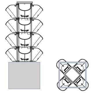 System GPL16 - 16 PlantaNova incl. Innenrahmen & Kunststoffgefäß QU40/H40, strukturlack RAL