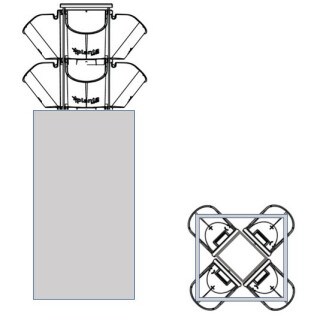 System GPL08 - 8 PlantaNova incl. Innenrahmen & Kunststoffgefäß QU40/H75, strukturlack RAL