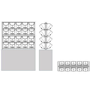 System GPL40 - 40 PlantaNova incl. Innenrahmen & Kunststoffgefäß RE90x40/H60, strukturlack RAL