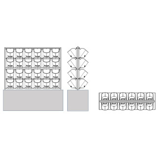 System GPL48 - 48 PlantaNova incl. Innenrahmen & Kunststoffgefäß RE120x40/H40, strukturlack RAL