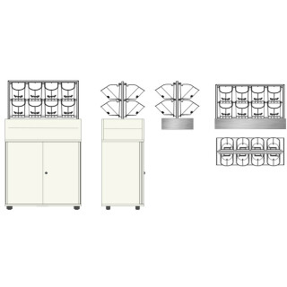 System GWE-08040-2 - 16 PlantaNova incl. Einsatzwanne und Aufsetzrahmen aus VA - 80x40/H60