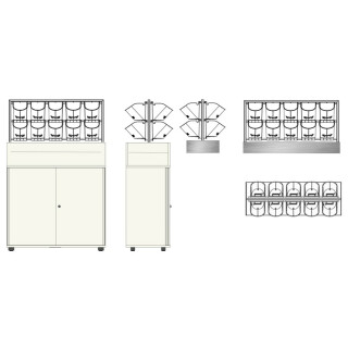 System GWE-10040-2 - 20 PlantaNova incl. Einsatzwanne und Aufsetzrahmen aus VA - 100x40/H60