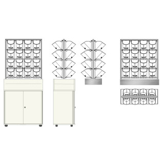 System GWE-10040-4 - 40 PlantaNova incl. Einsatzwanne und Aufsetzrahmen aus VA - 100x40/H95