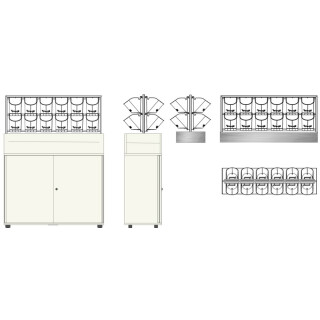 System GWE-12040-2 - 24 PlantaNova incl. Einsatzwanne und Aufsetzrahmen aus VA - 120x40/H60
