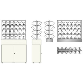 System GWE-12040-4 - 48 PlantaNova incl. Einsatzwanne und Aufsetzrahmen aus VA - 120x40/H95